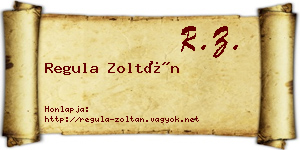 Regula Zoltán névjegykártya